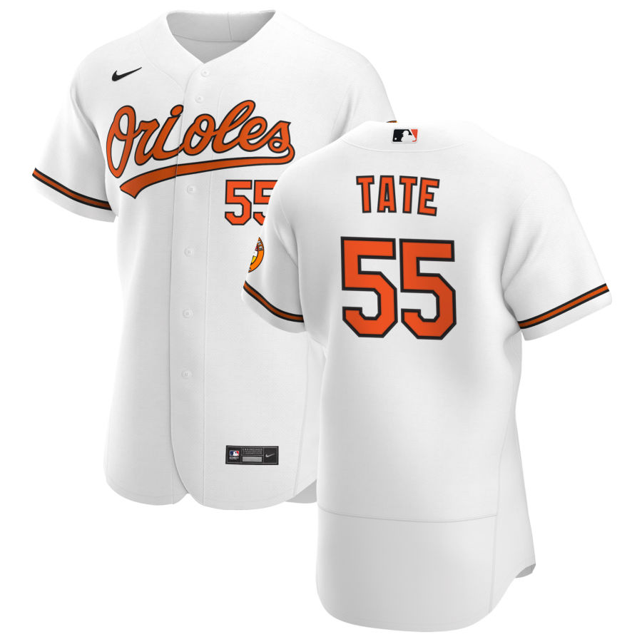 Baltimore Orioles 55 Dillon Tate Men Nike White Home 2020 Authentic Player MLB Jersey
